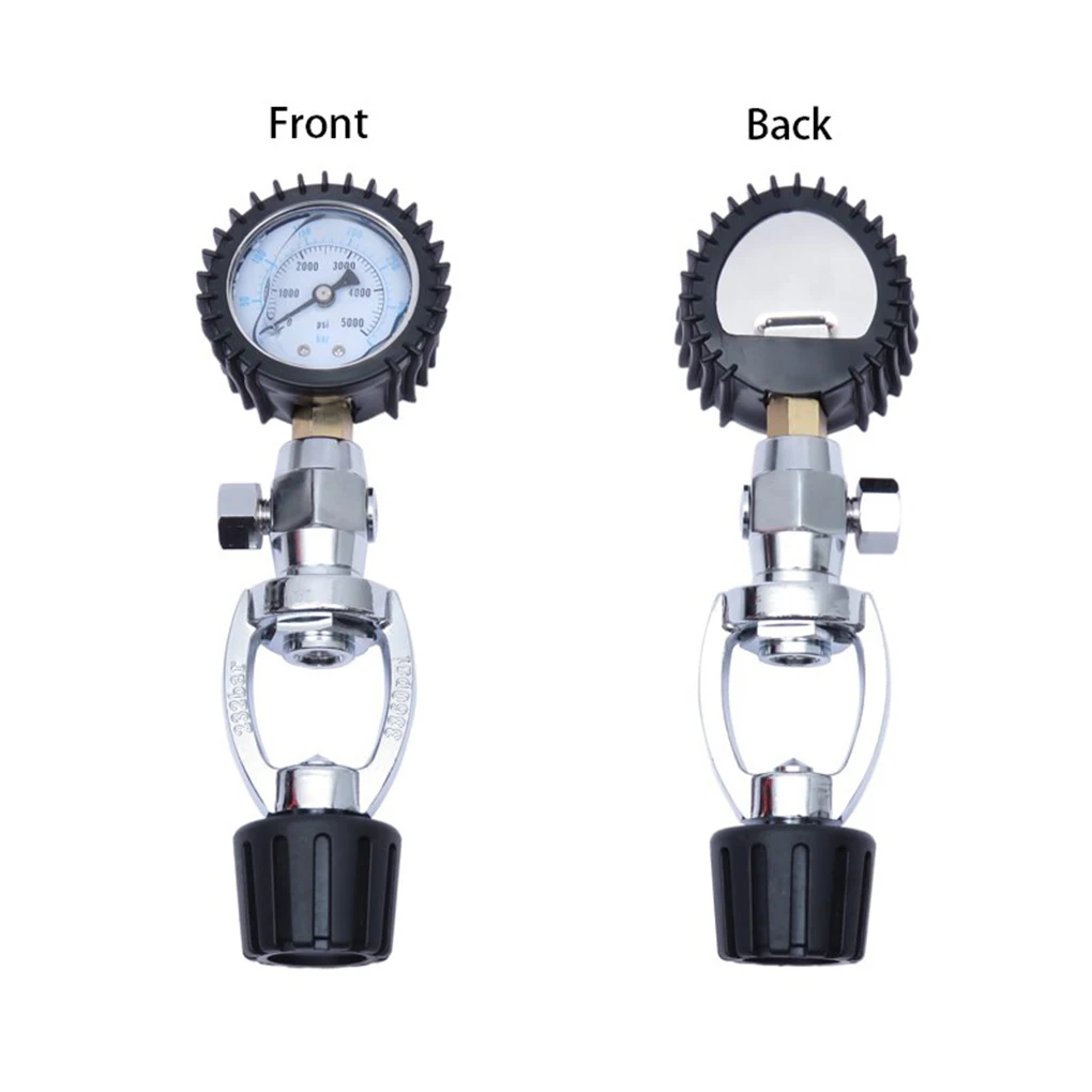 

Cylinder Pressure Check Meter Dual Graduations Water Sports Relieve Valve Regulator 0-5000 PSI Analyzer Gauge Outdoor