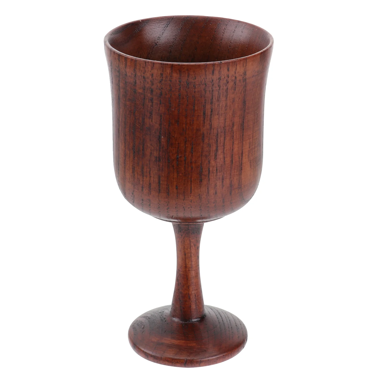 

Wooden Goblet Classical Stem-cup Creative Sturdy Goblet Stemware for Home Bar Party（Brown）