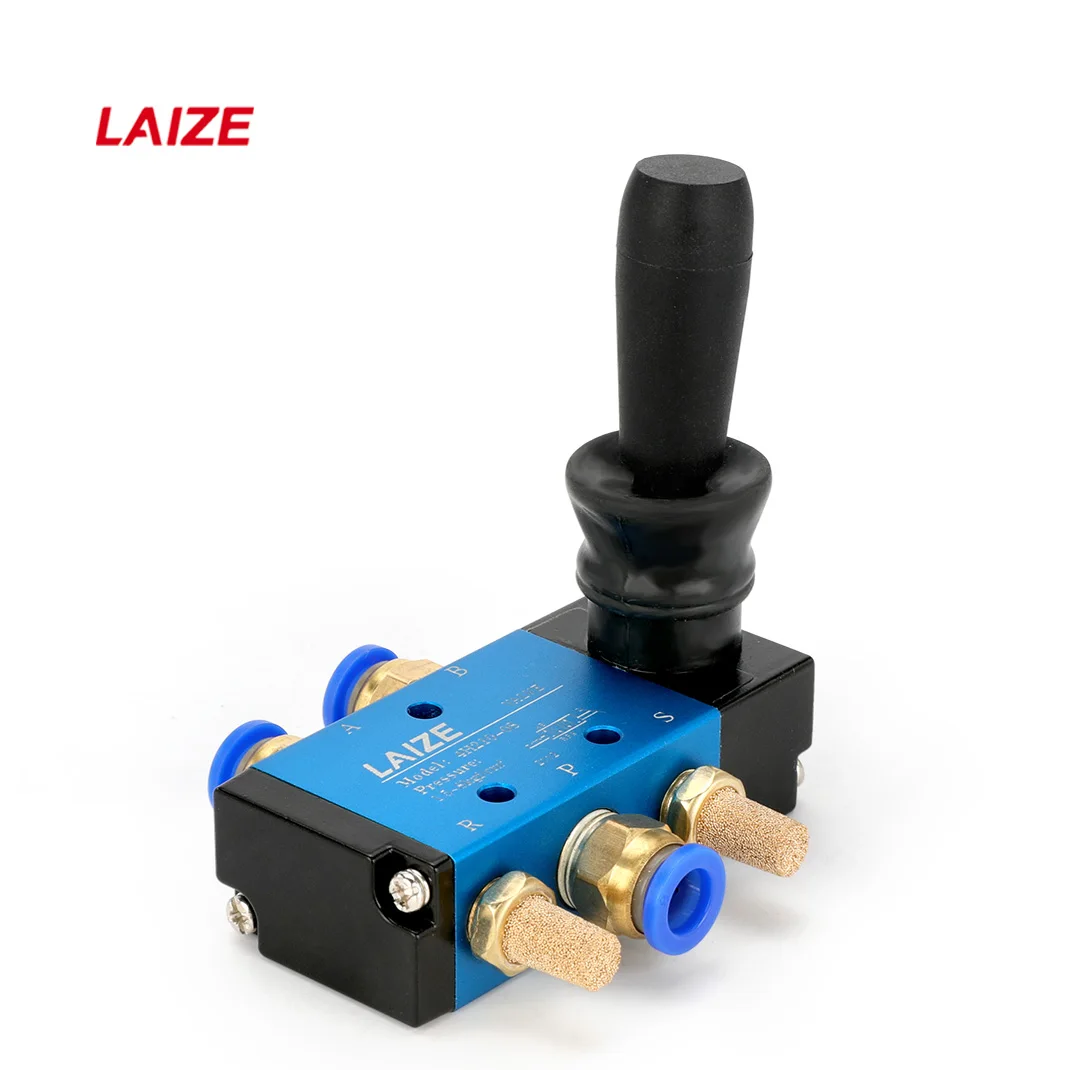 

LAIZE 3/2 5/2 Way Pneumatic Air Hand Lever Operated Valve Manual Control 2 Position 3 5Port Push-Pull 3H210-08 4H210-08