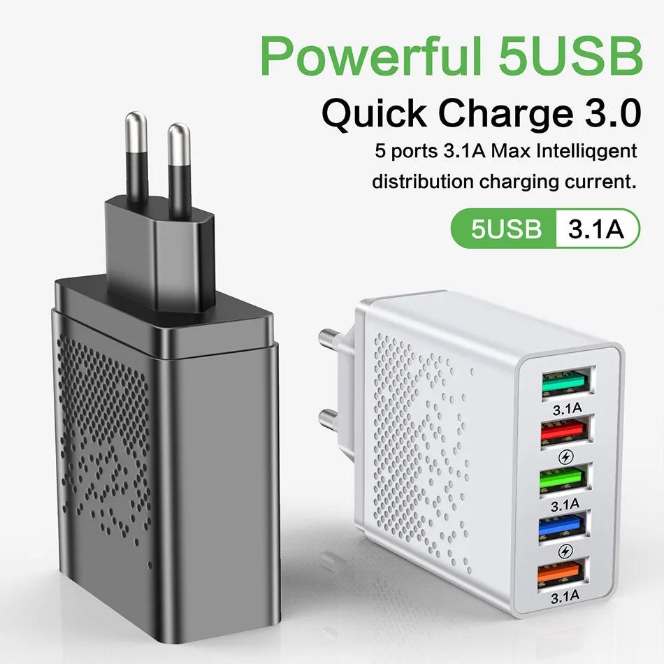 

Зарядное устройство с 5 USB-портами, 48 Вт