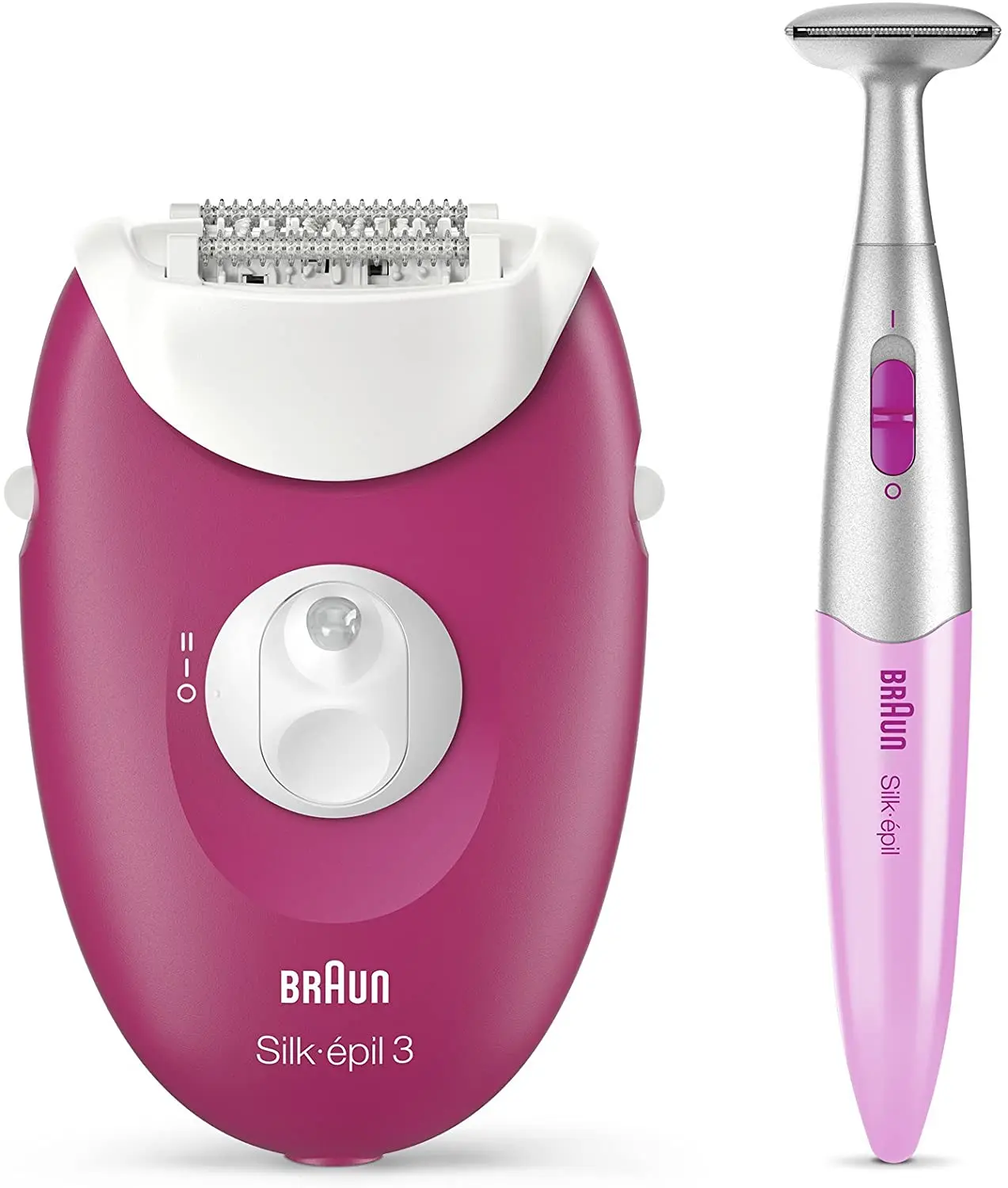 

Braun silk-epil 3 3-420 Wet and Dry Free raspberry pink-corded Epilator 2 inserts smart feature