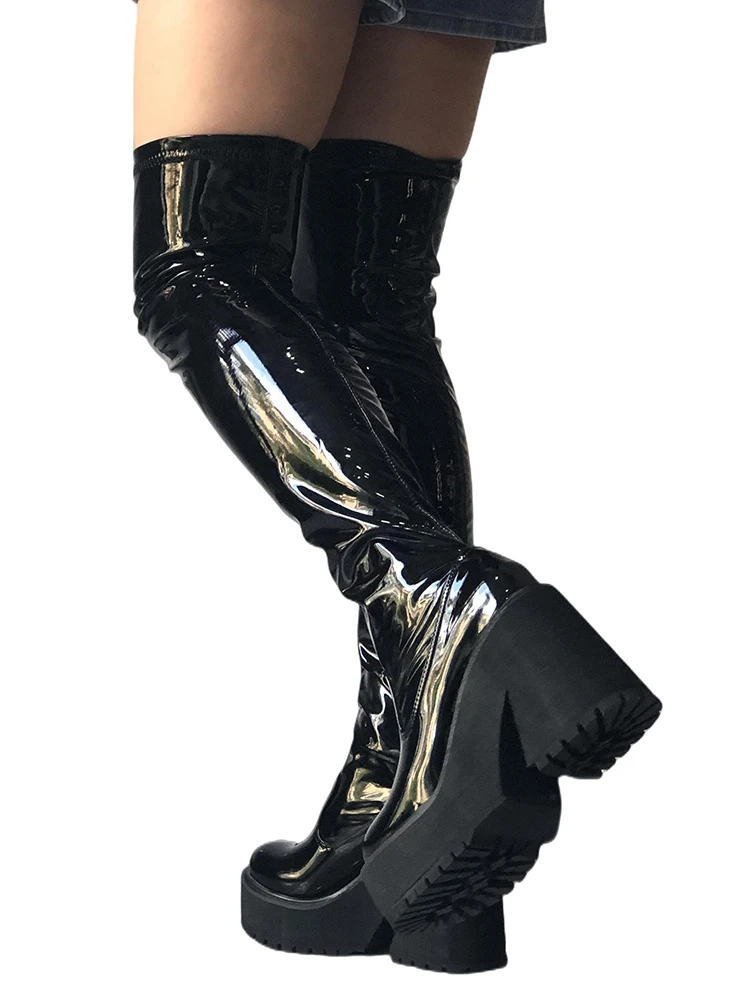 Women Boots 2022 Designer Luxury Platform High Heels Plus Size Women Shoes 40-43 Sexy Elastic Elegant Lady Over The Knee Boots