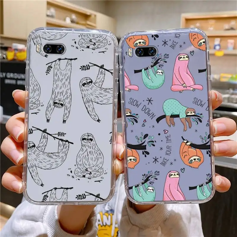 

Funny Cute Animal Sloth Phone Case For Huawei Mate P10 P20 P30 P40 P50 Smart Z Honor 50 60 70 Pro Lite Transparent Case