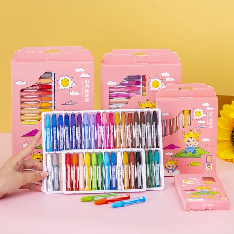 

Oil Pastels 12/18/24/36 Colors Washable Art Graffiti Crayons Artist Set for Kid Student Adult Painting Coloring Books H8WD
