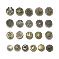 bronze metal round rivet coat denim two in one assembly punk style button leather bag diy decorative buckle