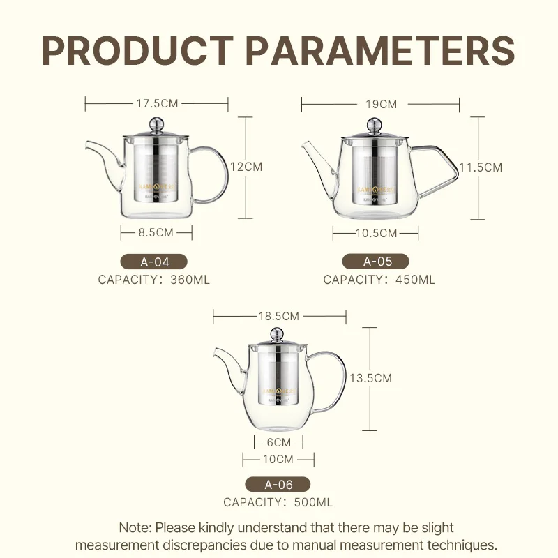 Термостойкий стеклянный чайный сервиз KAMJOVE для кофе и чая Прочное боросиликатное