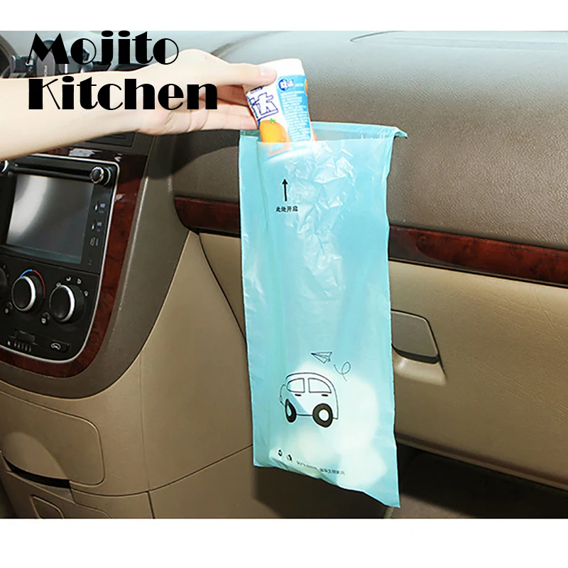 

50pcs/set Disposable Self-Adhesive Car Biodegradable Trash Rubbish Holder Garbage Storage Bag For Auto Vehicle Office Kitchen