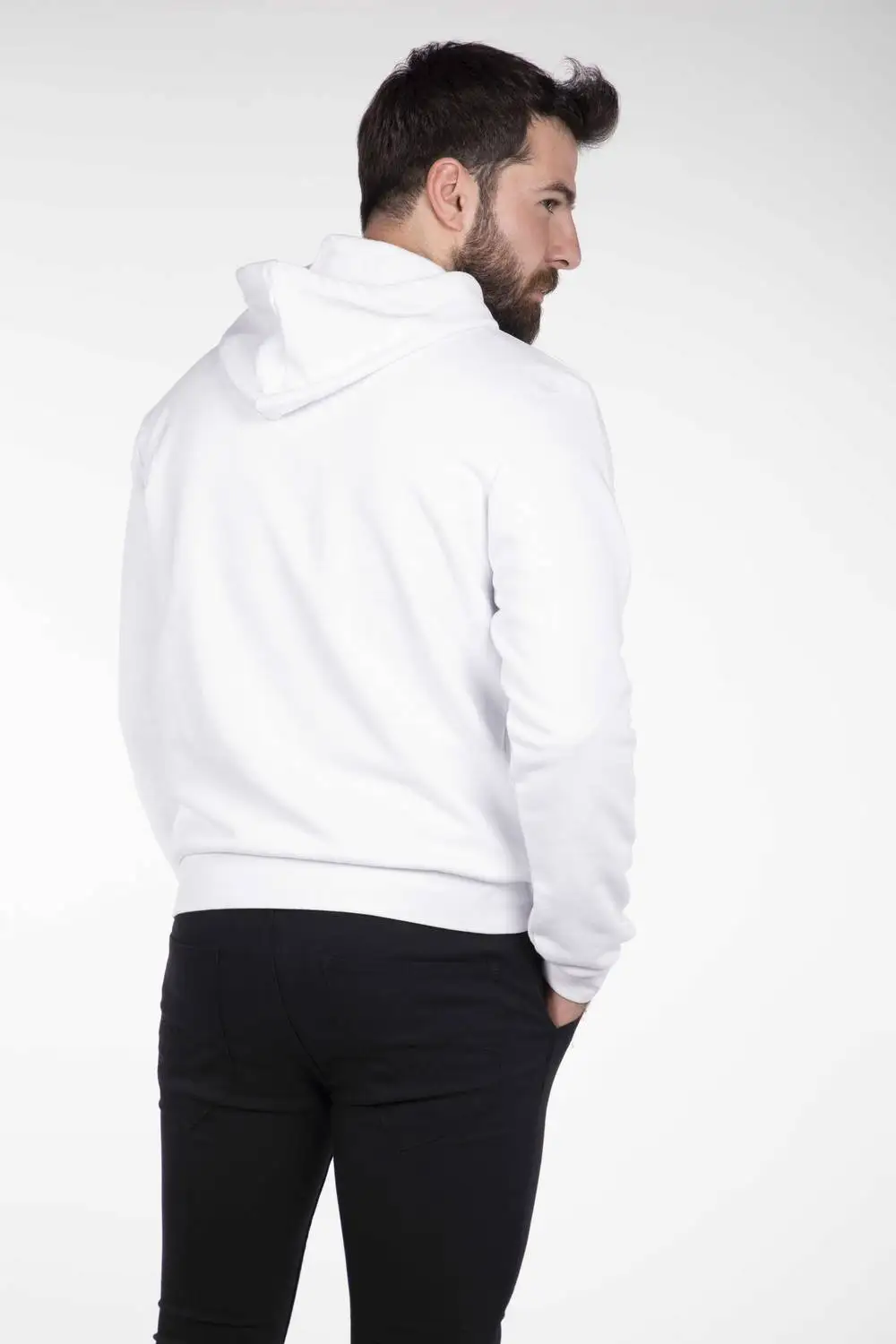

Markapia Hooded White Sweatshirt