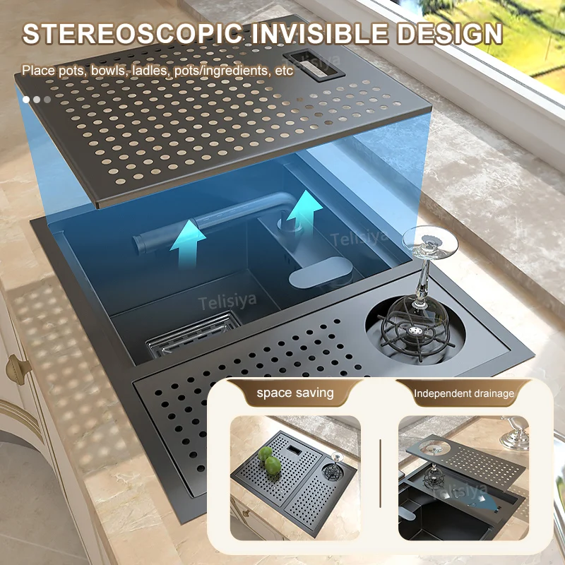 Скрытая кружка мойка емкость многофункциональная раковина мини маленький один