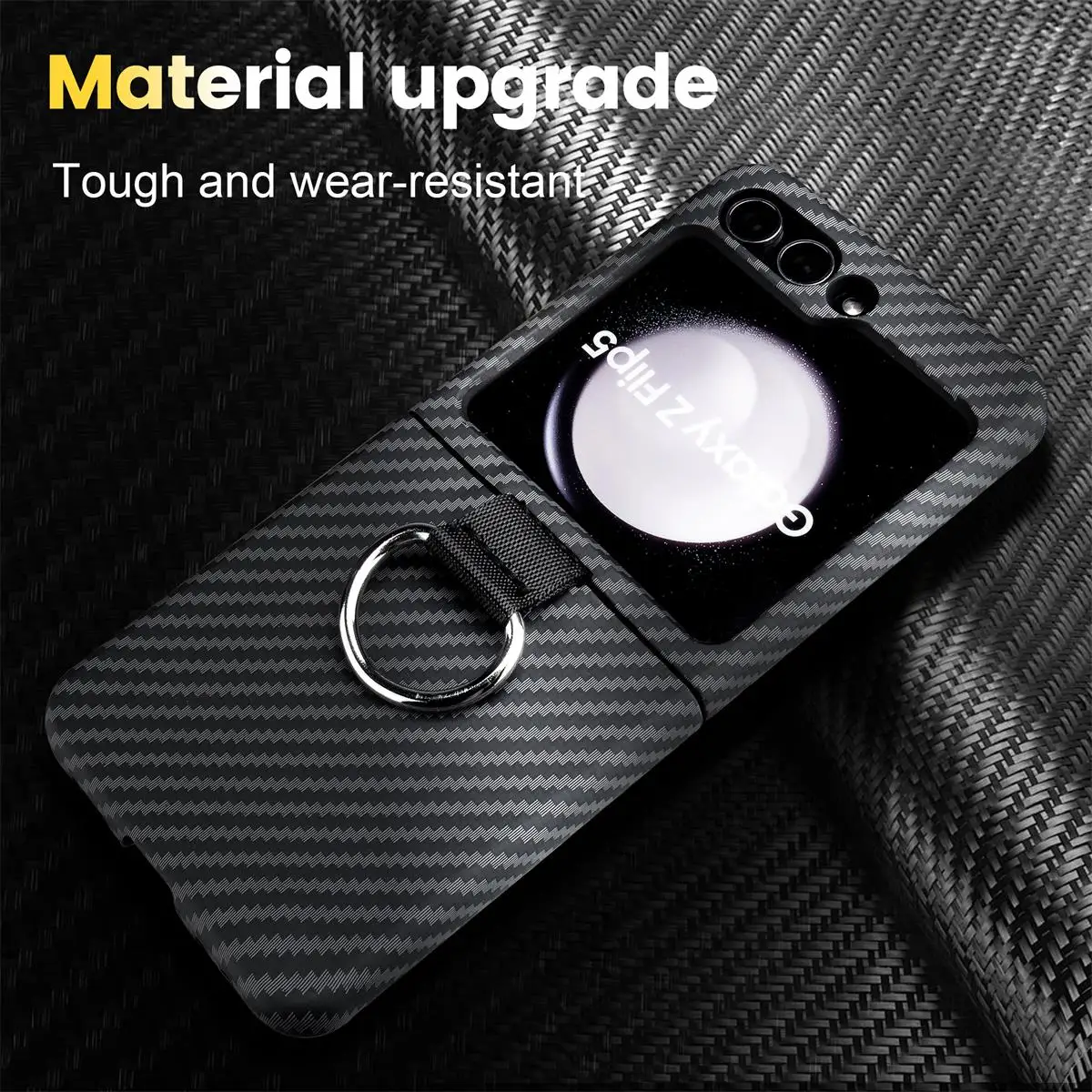 Ультратонкий приятный для кожи чехол с матовым кольцом Samsung Galaxy Z Flip 6 5 4 3 складной