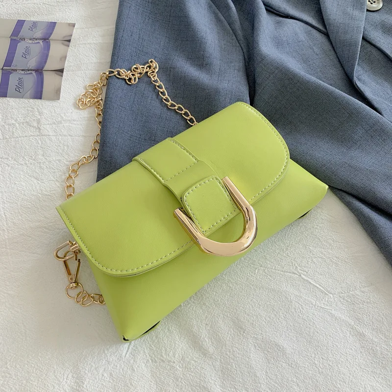 

Fashion Trend Magnetic Buckle Shoulder Messenger Bag Ladies Casual Mobile Phone Coin Card Holder Chain Small Square Bag Wallet