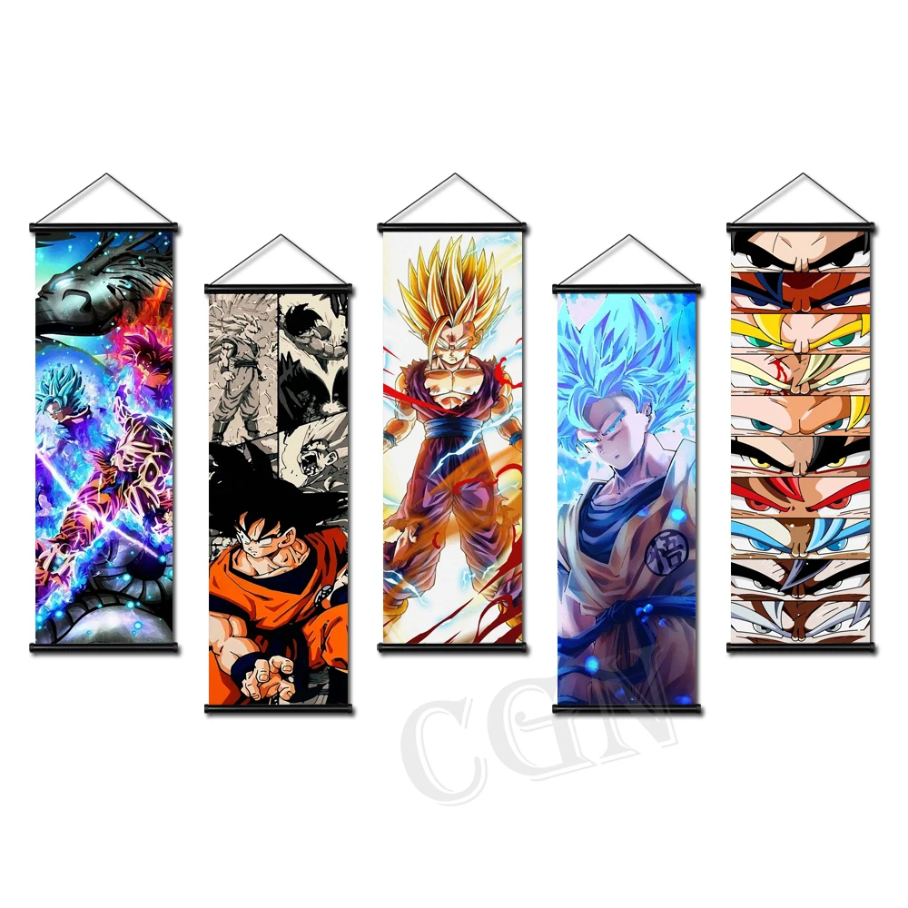 

Картина на холсте для декора гостиной супер сайян Японское Аниме Драконий жемчуг манга настенный постер свиток подвесная картина