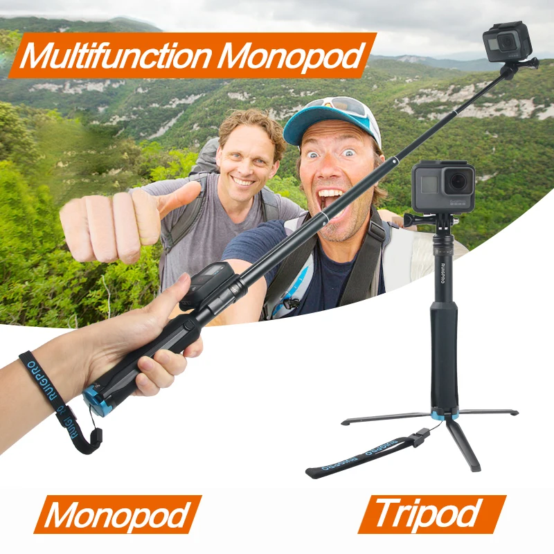 

Aluminum Alloy Selfie Stick Extendable Handheld Telescope Pole Monopod Tripod Mount for GoPro XiaoYi DJI Osmo Action 2