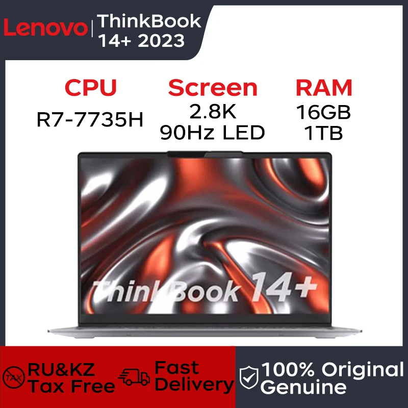 

New Lenovo Thinkbook 14+ Laptop 2023 2.8K 90Hz 14-inch LED Screen AMD Ryzen R7-7735H UltraBook 16/32GB 1TB Notebook PC Computer