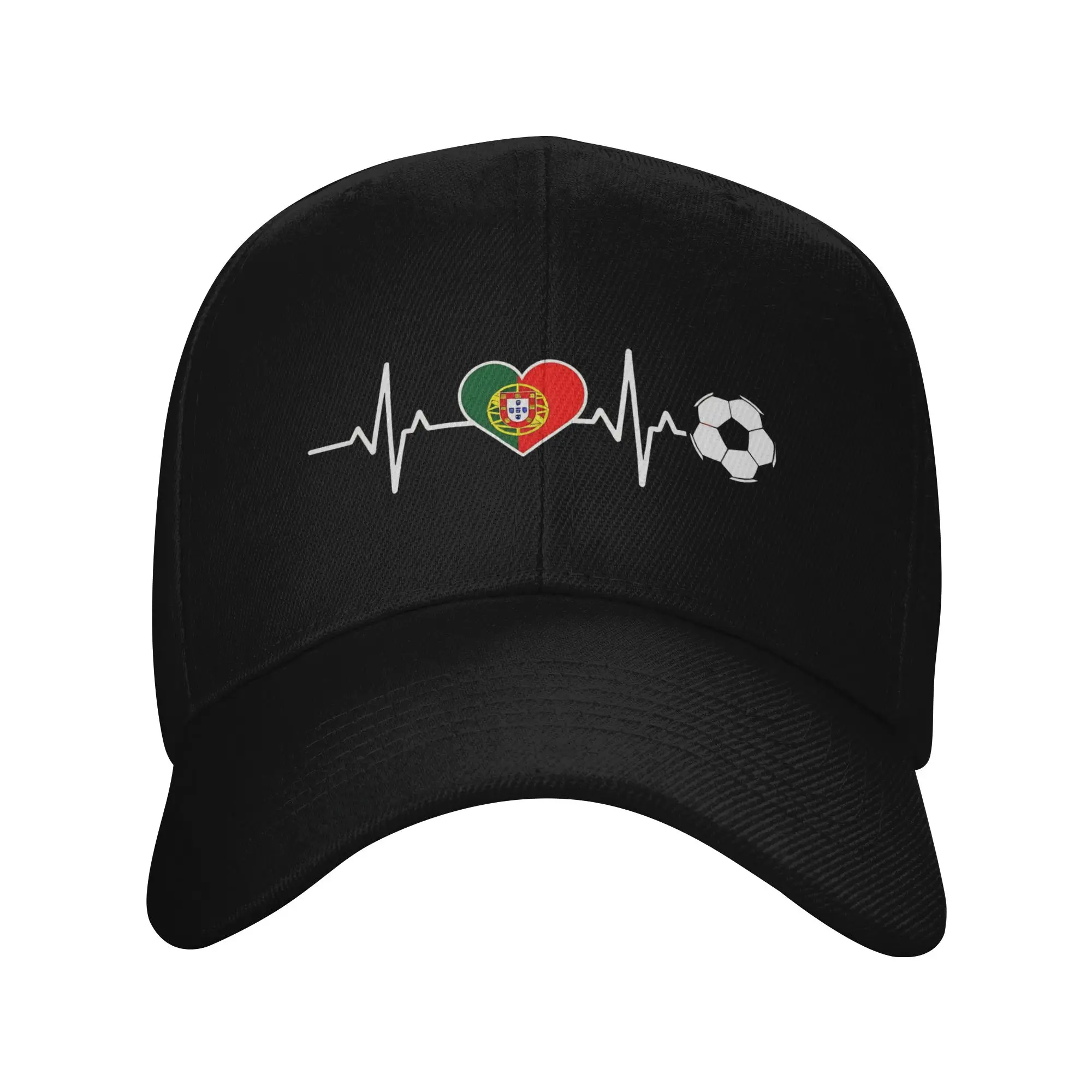 Фото Бейсболка унисекс Portugal Football Heartbeat Seleção Das Quinas для бега и спорта, оптовая продажа, в стиле хиппи, с застежкой Snapback №1