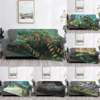 new crocodile pattern super warm flannel personality blanket adultkids suitable for sofa bed office