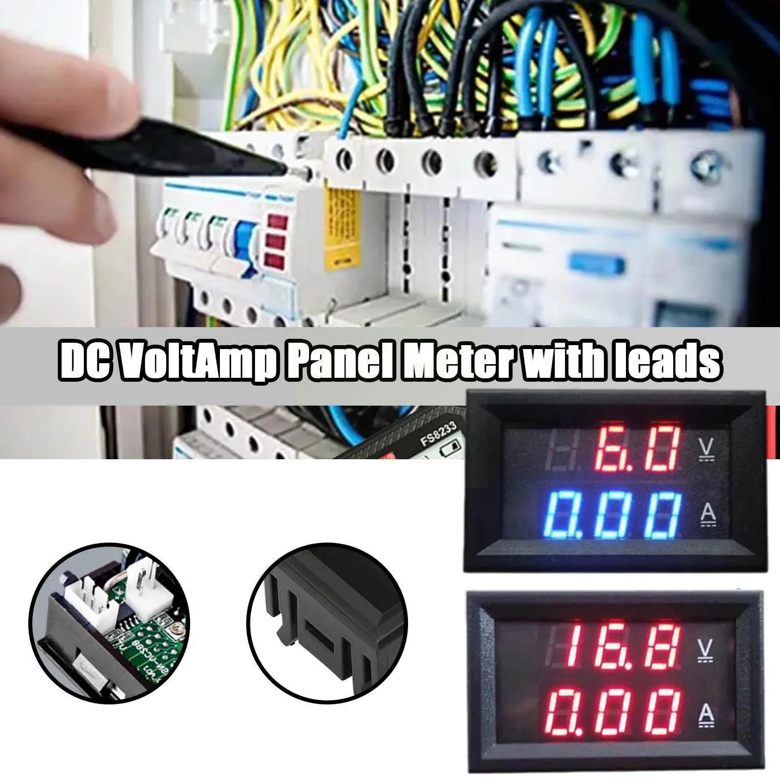 

Digital Voltmeter DC 0-100V 10A Voltmeter Ammeter Blue Red Volt Digital Gauge Dual Electromobile Meter Motorcycle Car LED G2O9