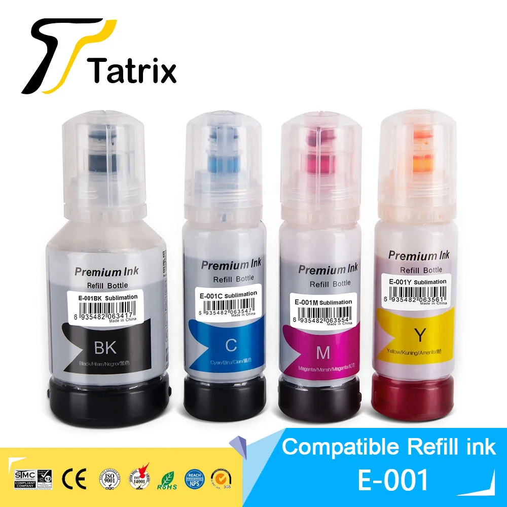 

Tatrix 001 Premium Color Compatible Bulk Bottle Water Based Refill Eco Ink for Epson L4150/L4156/L4160/L6160/ L6170/L6190/L6191