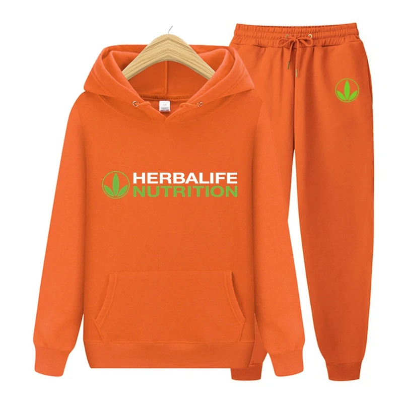 

Новый мужской спортивный костюм Herbalife весна-осень, модный мужской спортивный костюм из хлопка, удобный повседневный комплект спортивной од...