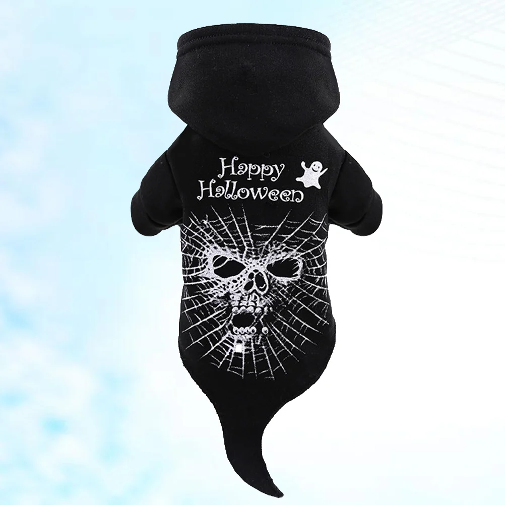 Костюм с капюшоном черепом и ужасом для домашних животных забавная одежда
