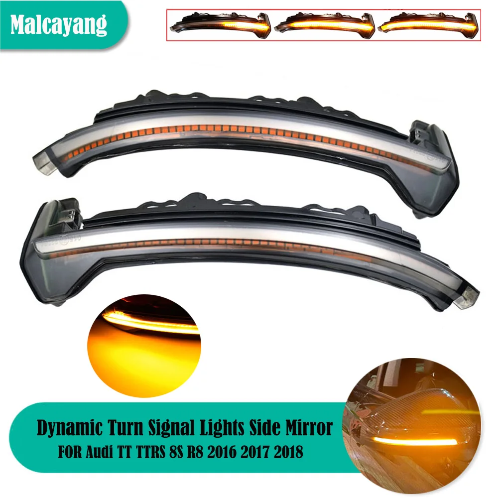 

2pcs LED Dynamic Turn Signal Light Flashing Sequential Lamp Mirror Indicator For Audi TT TTS MK3 8S 2015-2020 TTRS R8