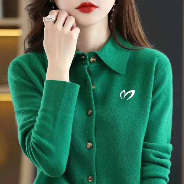 

2023 Women's Golf Wear New Autumn and Winter Polo Neck Golf Sweater Luxury Brand Golf Wear Women Soft Glutinous Knitted Coat
