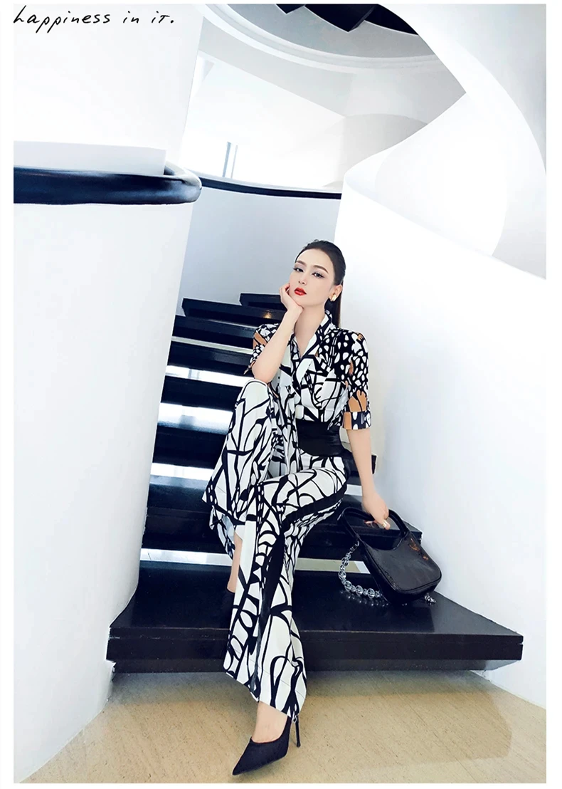 Комбинезон женский с широкими штанинами офисный Модный повседневный свободный