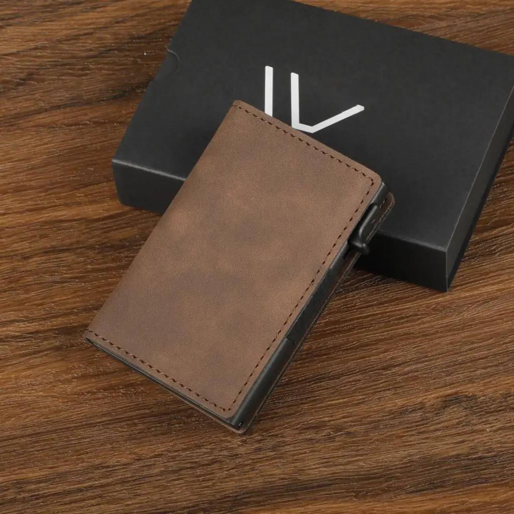 New Airtag Wallet Genuine Leather Bank Card Holder With Apple Airtags Tracker Case Anti-lost Protection Airtag Wallet Cover