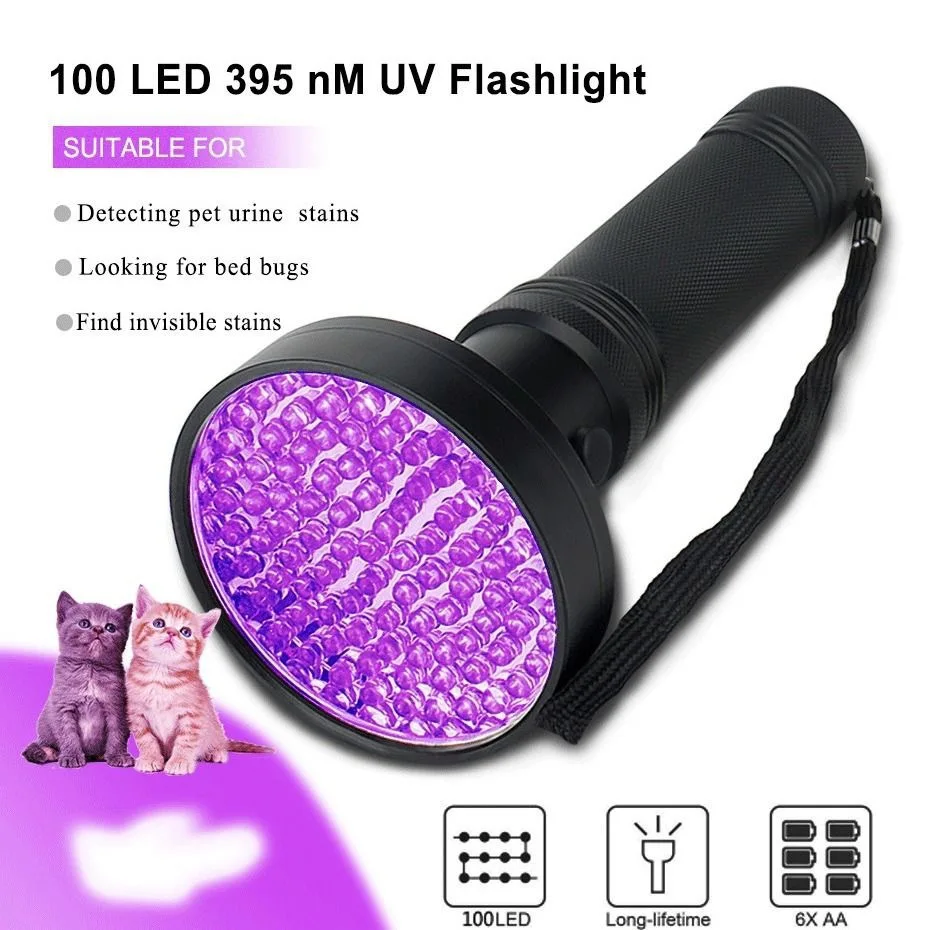 

E2 128LED UV Flashlight edc UV Light Lamp for Nails Purple Light Ultra Violet 51/21/12LED UV Flashlight 395nm UltraViolet Torch