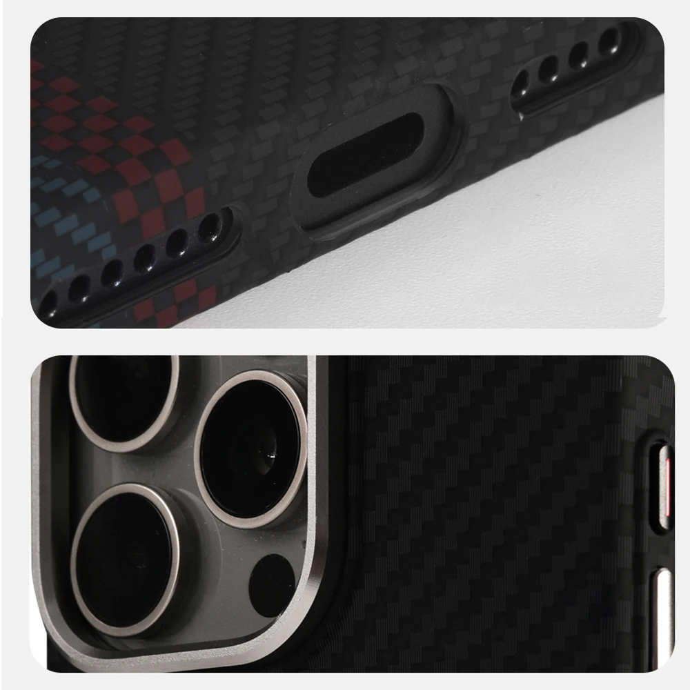 Чехол для Iphone 16 15 14 13 12 pro ультратонкий магнитный кевларовый саржевый узор из
