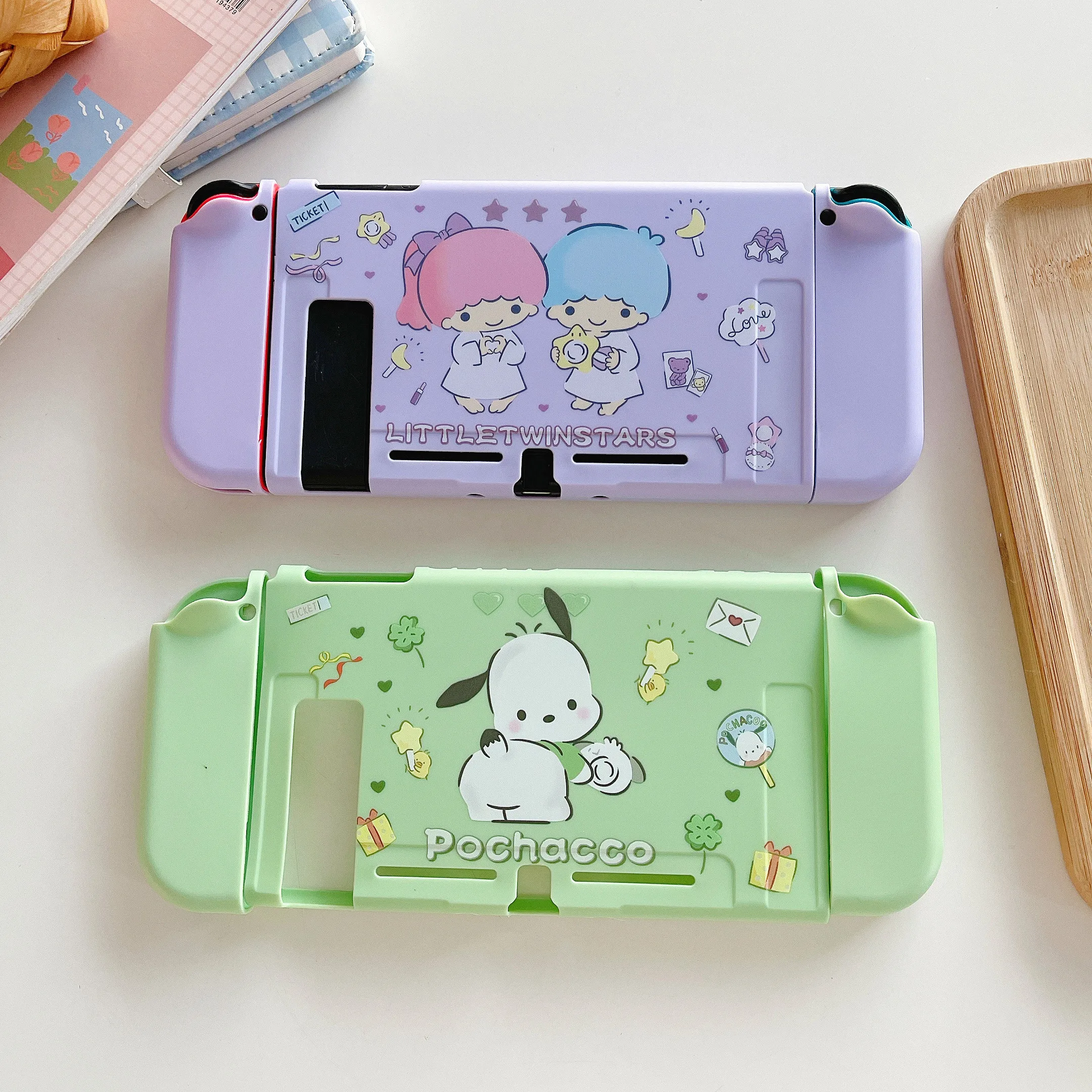 

Sanrio LittleTwinStars Pochacco Gudetama XO Soft Phone Cases For Nintendo Switch Game Console Controller OLED Gaming Accessories