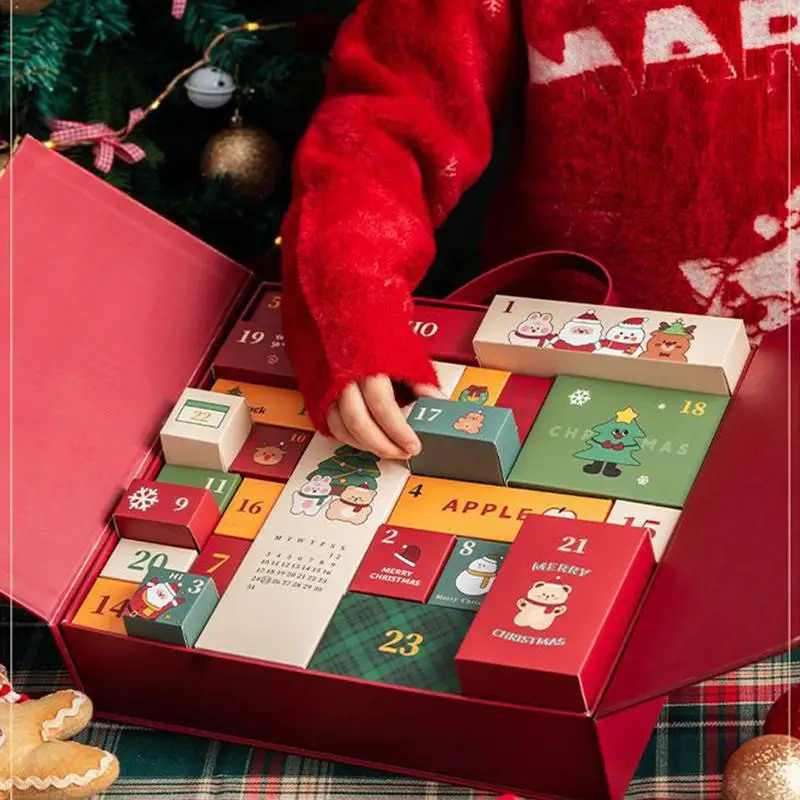 24 шт. рождественские подарочные коробки с календарём и