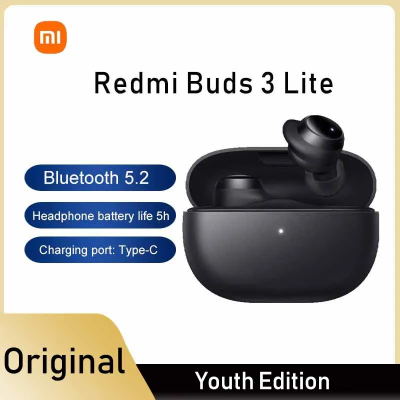 

Беспроводные наушники Redmi Buds 3 Lite Youth Edition Xiaomi, Tws, Bluetooth 5,2, игровая гарнитура с сенсорным управлением, шумовые наушники 3 с микрофоном