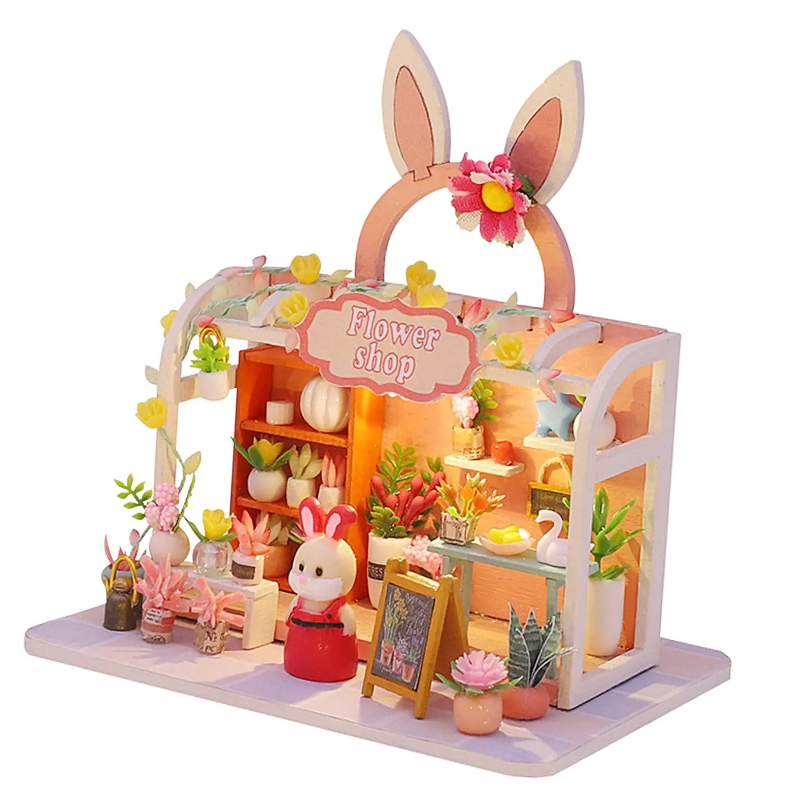 

DIY Wooden Doll Houses with Lights Toy for Girls Friend Valentine'S Day Gift
