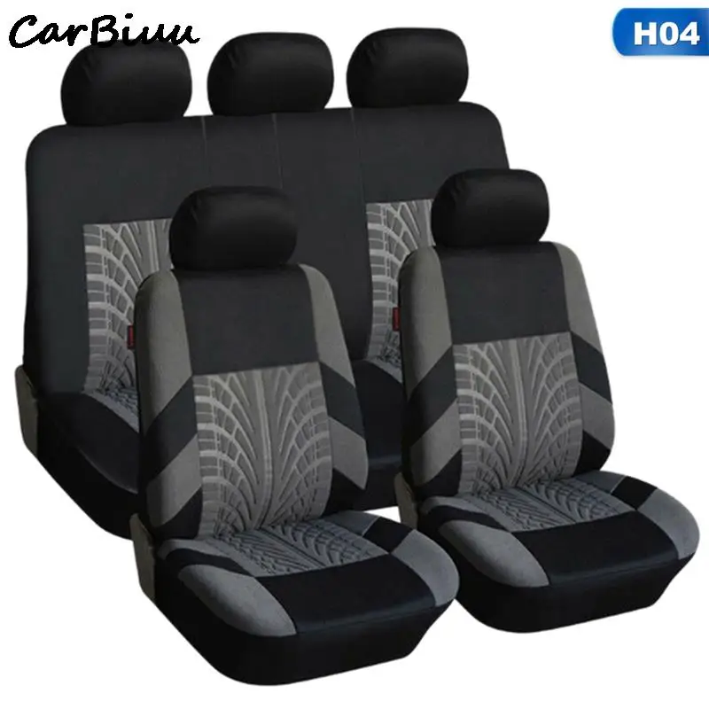 

Car Seat Covers Set Universal Fit Most Cars Covers with Tire Track Detail Styling Car Seat Protector Four Seasons For Seats