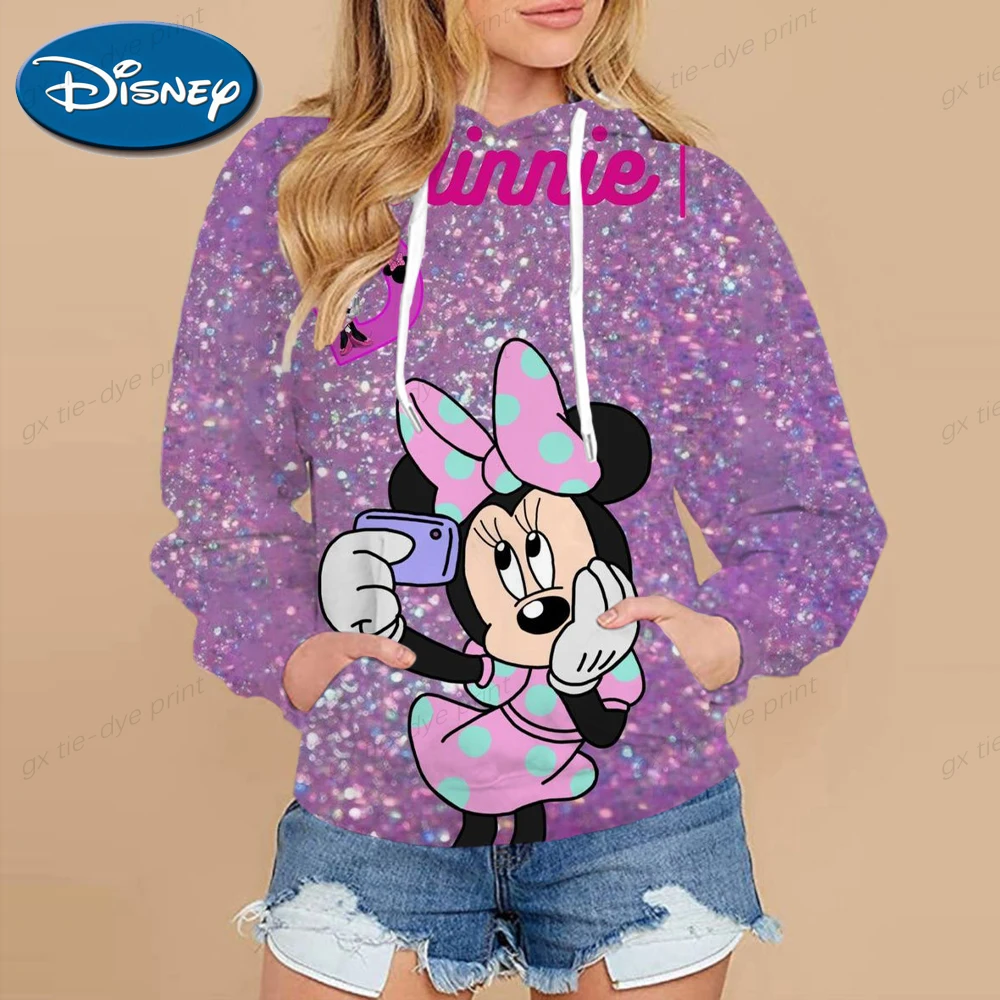 

Disney Mickey Mouse Women's Hoodie Spring New Leisure Children's Hoodie 3D Print Fashion Women's Long Sleeve Sweatshirt