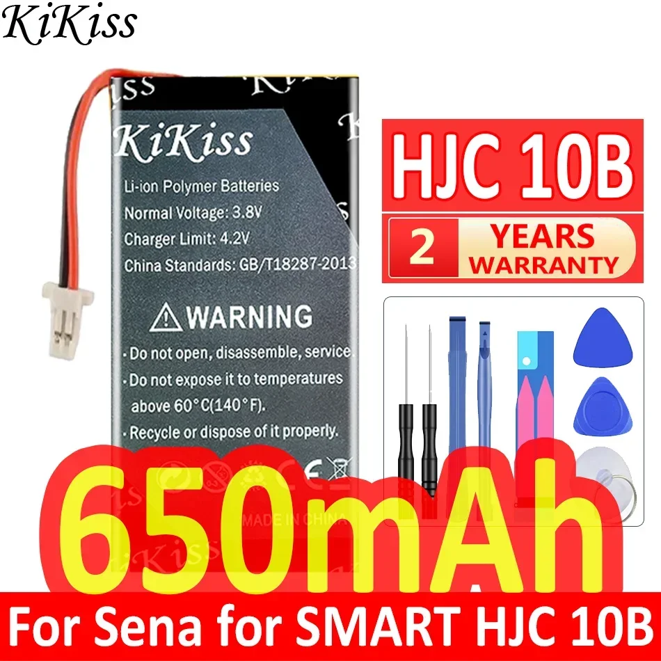 Мощный аккумулятор KiKiss емкостью 650 мАч для Sena SMART HJC 10B