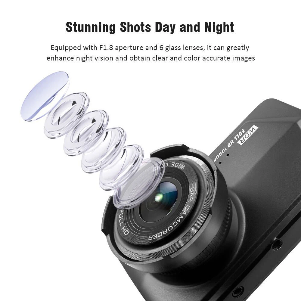 1080P Full HD Автомобильный видеорегистратор регистратор камера заднего вида