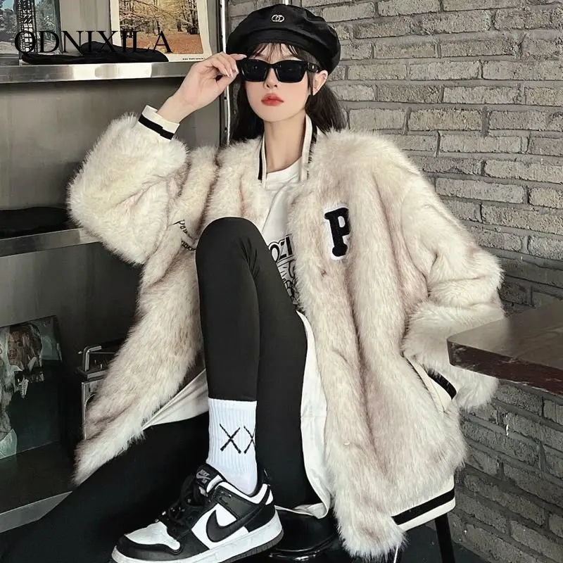 Women's Fur Coat Winter Fur Jacket Thickened Plush Jacket Imitation Faux Fur Coat Top Women New In Outerwear Fur Coat Women