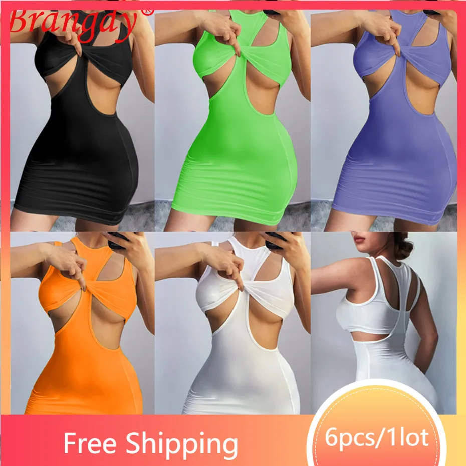 

Summer Dresses for Women Sexy Bodycon Y2k Clothes 2 Piece Set Mini Above Knee Club Wear B8806