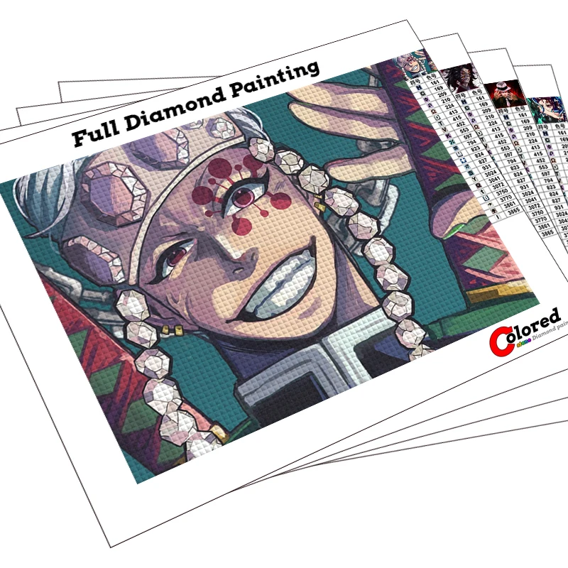 

Demon Slayer Full Diamond painting Anime Tengen Nezuko Tanjirou DIY Diamond mosaic embroidery Comics Gyuutarou Kokushibou DS21