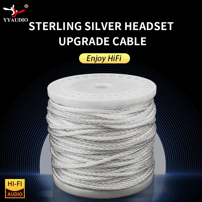 

DIY 8 Core Earphone Line Audio Cable Flexible Detachable Cord Solder Wire PVC/PU Jacket Pure Silver Headphone Upgrade Line
