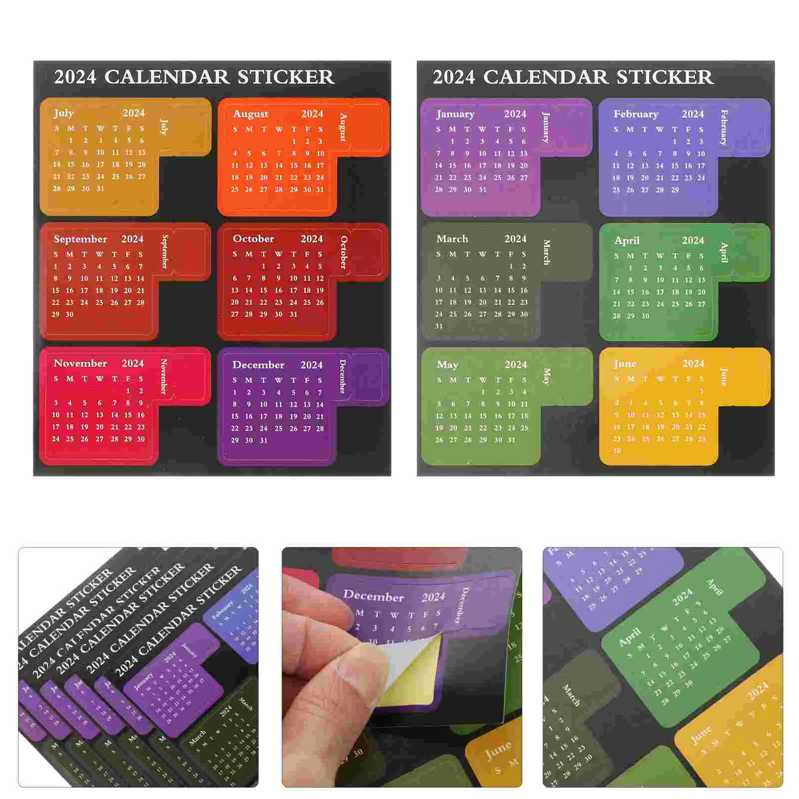 

12 Sheets Stickers Tabs Calendar Portable Index Labels Paper Sticky Office Month