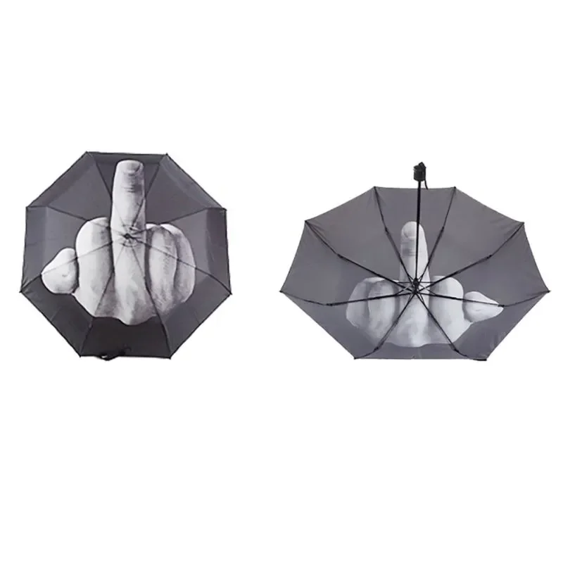 

NEW Women Umbrella Rain Middle Finger Umbrella men Windproof Folding Parasol Personality Black Middle Finger Umbrellas #0