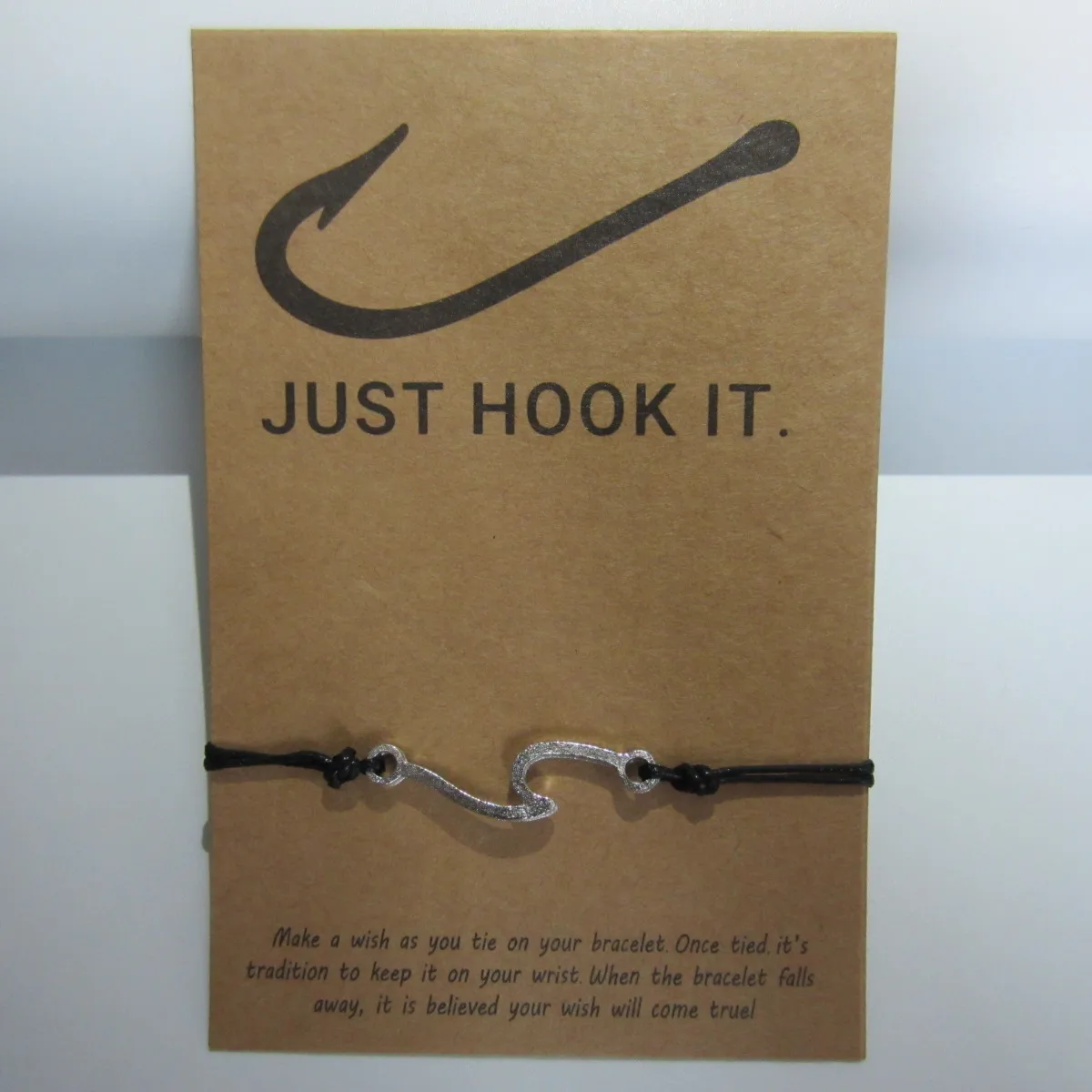 

Fishing Hook Hope Charms Cuff Multilayer Wax Rope Bracelets Women Men Unisex With Card Bracelet Jewelry