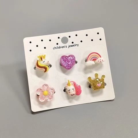 Радужные колечки с единорогом для девочек