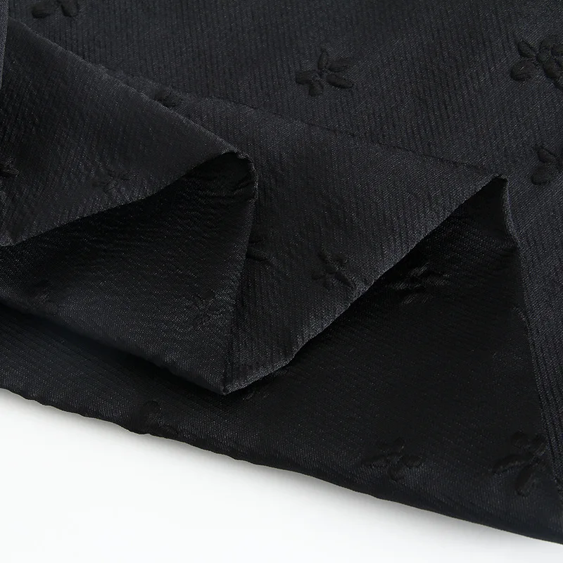 

Black White Embossed Small Plum Blossom Jacquard Fabric 150cm Wide - Sold By The Meter