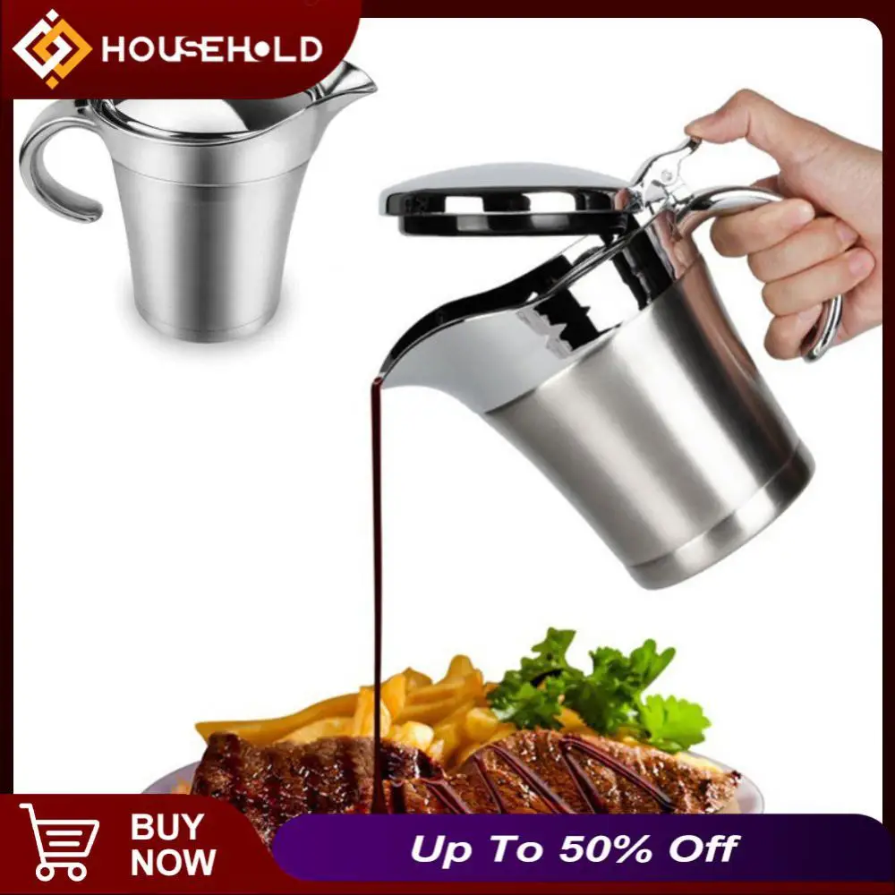 

304 Stainless Steel Filter Tank Double Wall Insulated Insulated Sauce Kettle Kitchen Tools Seasoning Pot Oil Dispenser