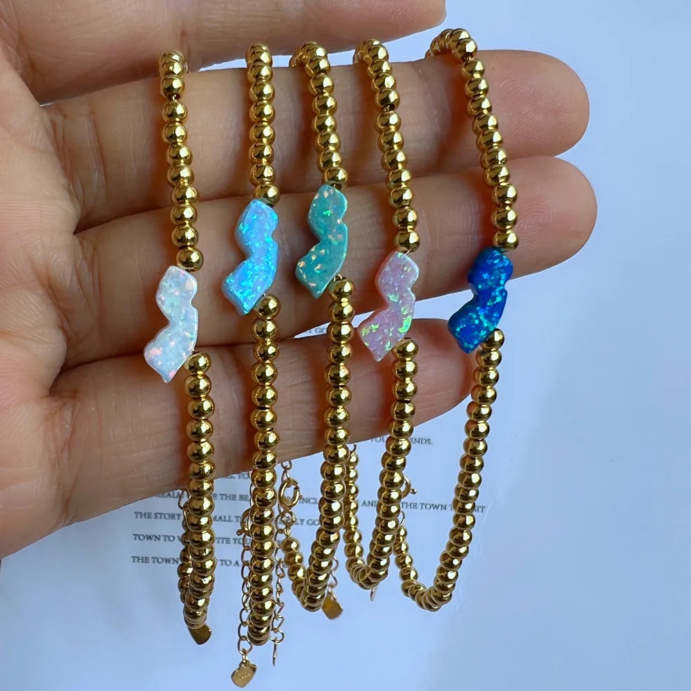 

50pcs/lot NJ Opal Bracelet 925 Sterling Silver Synthetic New Jersey Opal Bracelet NJ Opal Bracelet