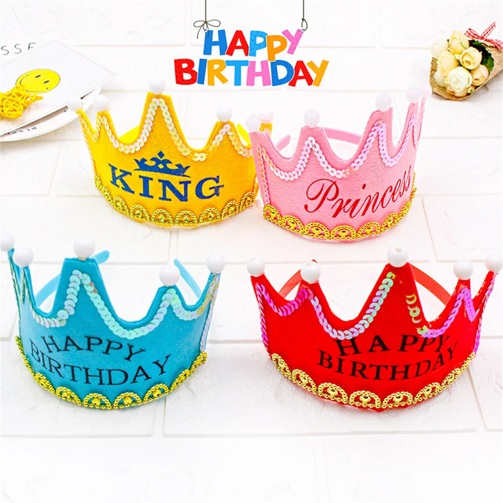 LED Light Happy Birthday Crown Hat for 